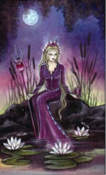 Tarotkaart 'Koningin van Kelken'
