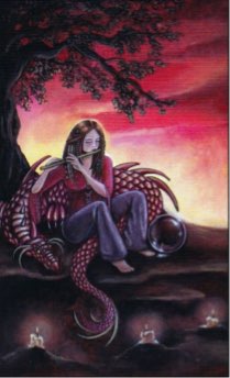 Tarotkaart 'Schildknaap van Staven'