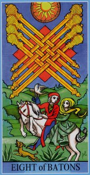 Tarotkaart 'Acht van Staven'
