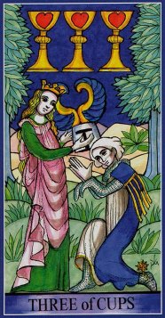 Tarotkaart 'Drie van Kelken'