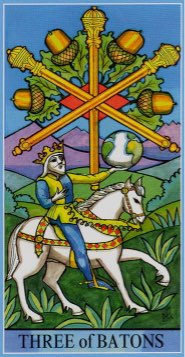Tarotkaart 'Drie van Staven'