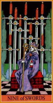 Tarotkaart 'Negen van Zwaarden'