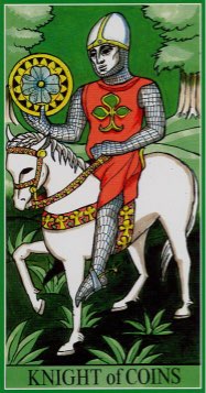 Tarotkaart 'Ridder van Pentagrammen'