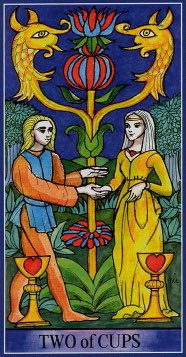 Tarotkaart 'Twee van Kelken'