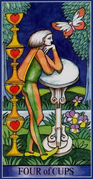 Tarotkaart 'Vier van Kelken'