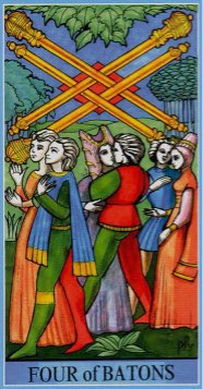 Tarotkaart 'Vier van Staven'