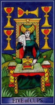 Tarotkaart 'Vijf van Kelken'