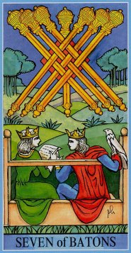 Tarotkaart 'Zeven van Staven'