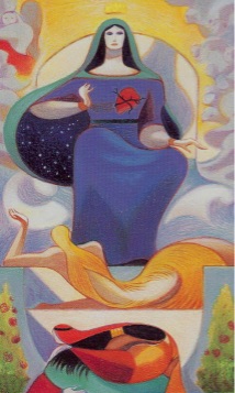 Tarotkaart 'Koningin van Kelken'