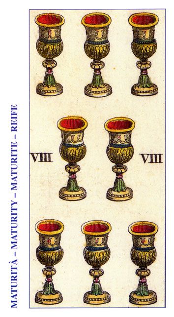 Tarotkaart 'Acht van Kelken'