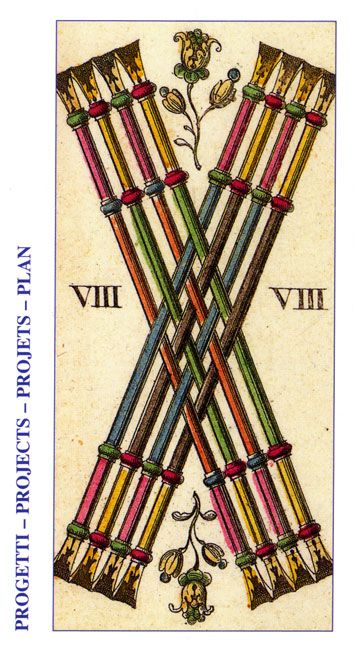 Tarotkaart 'Acht van Staven'