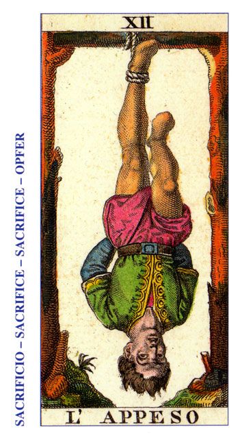 Tarotkaart 'De Gehangene'