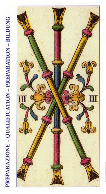 Tarotkaart 'Drie van Staven'