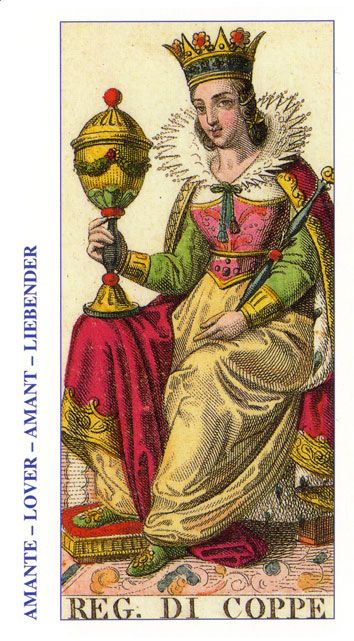 Tarotkaart 'Koningin van Kelken'