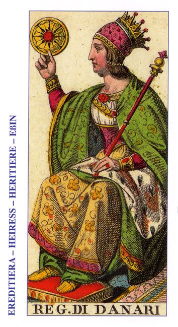 Tarotkaart 'Koningin van Pentagrammen'