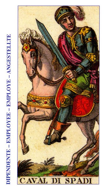 Tarotkaart 'Ridder van Zwaarden'