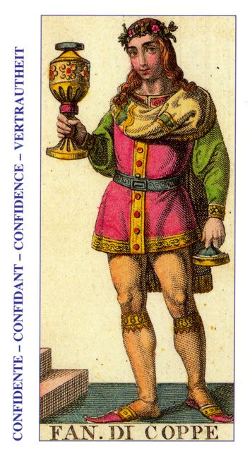 Tarotkaart 'Schildknaap van Kelken'