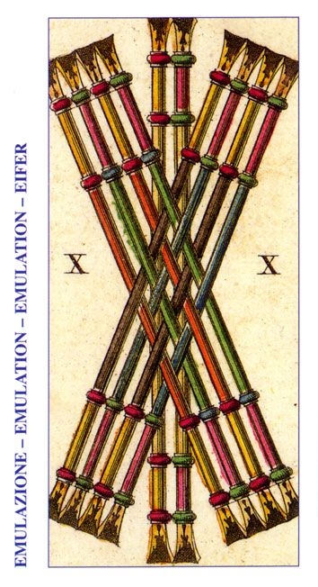 Tarotkaart 'Tien van Staven'