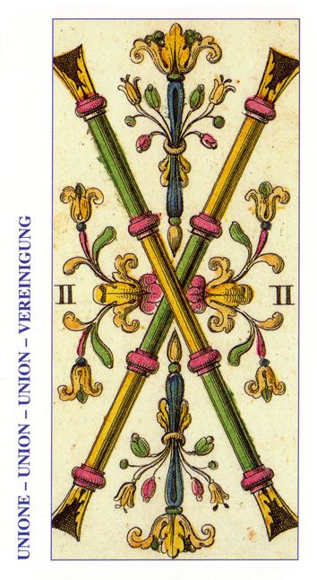 Tarotkaart 'Twee van Staven'