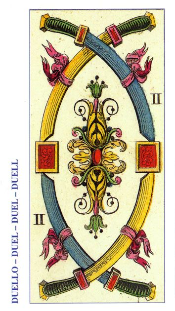 Tarotkaart 'Twee van Zwaarden'