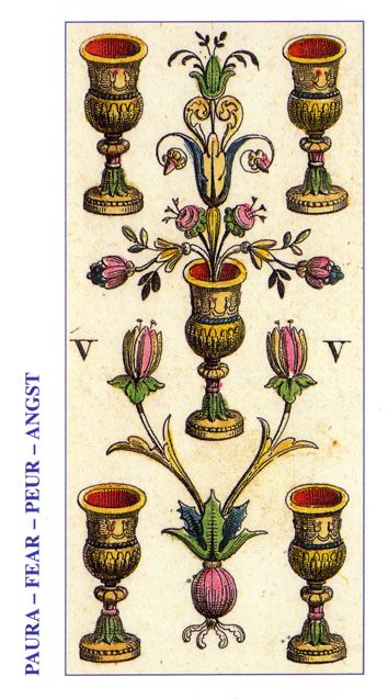 Tarotkaart 'Vijf van Kelken'
