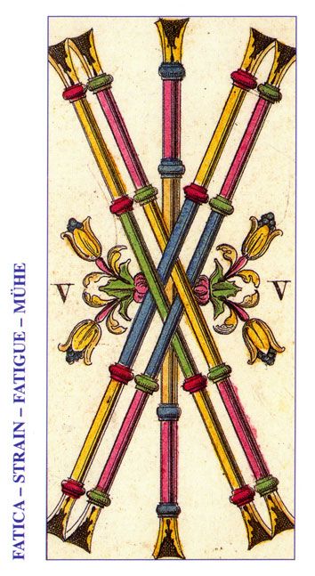 Tarotkaart 'Vijf van Staven'