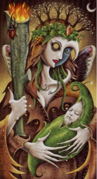 Tarotkaart 'Aas van Staven'