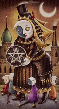 Tarotkaart 'Koningin van Pentagrammen'