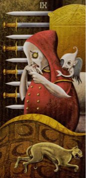 Tarotkaart 'Negen van Zwaarden'