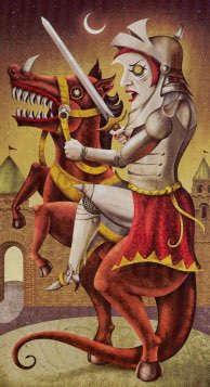 Tarotkaart 'Ridder van Zwaarden'