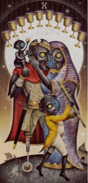 Tarotkaart 'Tien van Kelken'