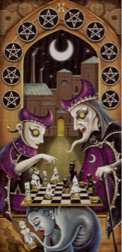 Tarotkaart 'Tien van Pentagrammen'