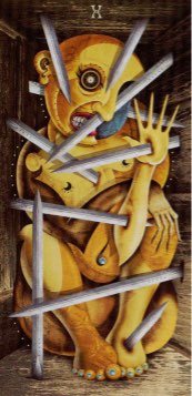 Tarotkaart 'Tien van Zwaarden'