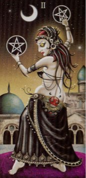 Tarotkaart 'Twee van Pentagrammen'