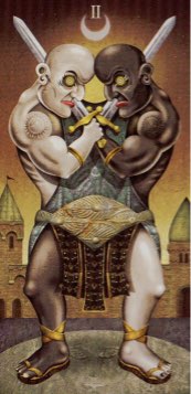Tarotkaart 'Twee van Zwaarden'