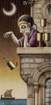 Tarotkaart 'Vier van Kelken'