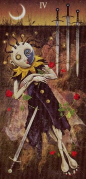 Tarotkaart 'Vier van Zwaarden'