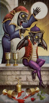 Tarotkaart 'Vijf van Kelken'