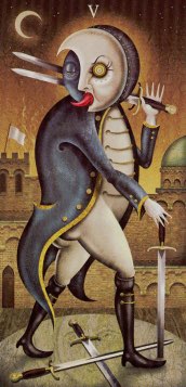 Tarotkaart 'Vijf van Zwaarden'