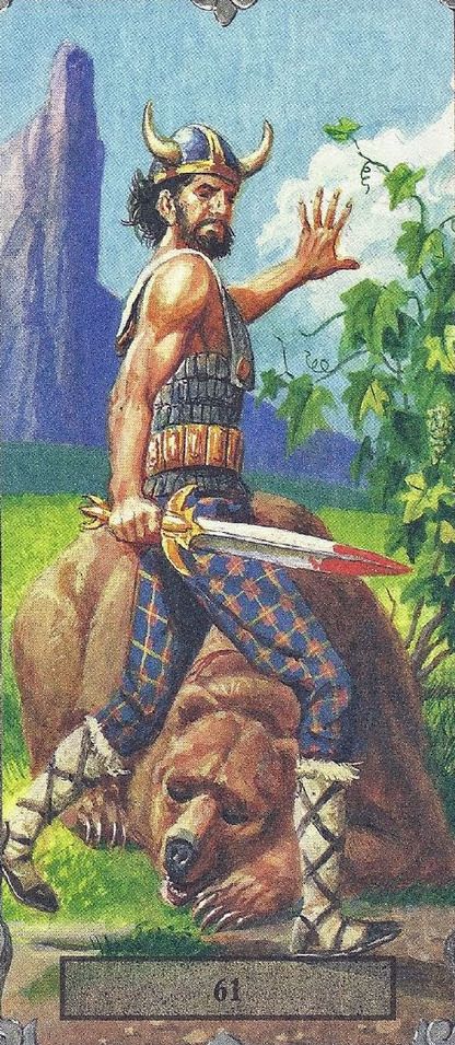 Tarotkaart 'Schildknaap van Staven'