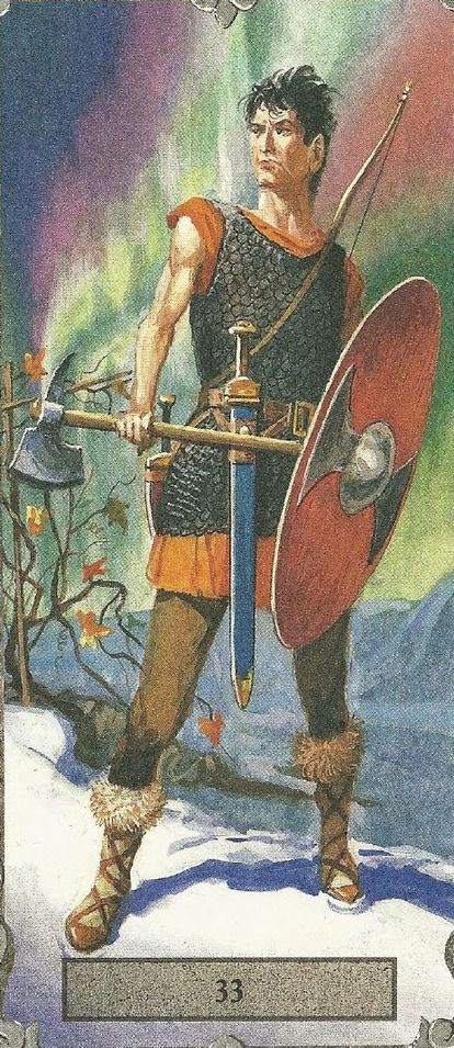 Tarotkaart 'Schildknaap van Zwaarden'