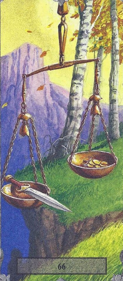 Tarotkaart 'Twee van Pentagrammen'