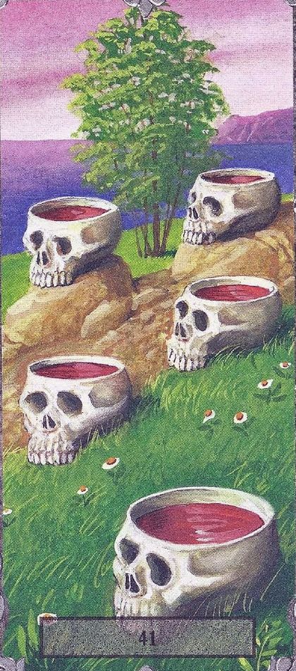 Tarotkaart 'Vijf van Kelken'