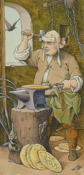 Tarotkaart 'Acht van Pentagrammen'