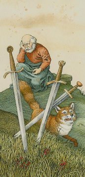 Tarotkaart 'Drie van Zwaarden'