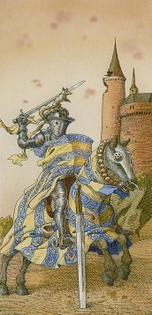 Tarotkaart 'Ridder van Zwaarden'