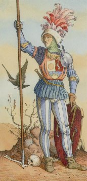 Tarotkaart 'Schildknaap van Pentagrammen'