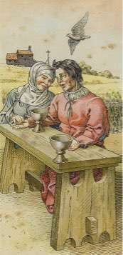 Tarotkaart 'Twee van Kelken'