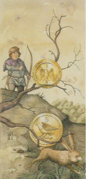 Tarotkaart 'Twee van Pentagrammen'