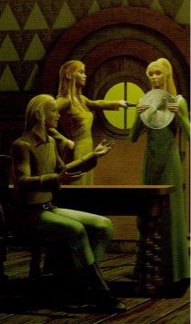 Tarotkaart 'Drie van Pentagrammen'